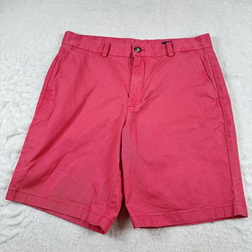 Vineyard Vines Shorts Mens Size 33 Pink Chino 8 Inseam Stretch Casual Summer
